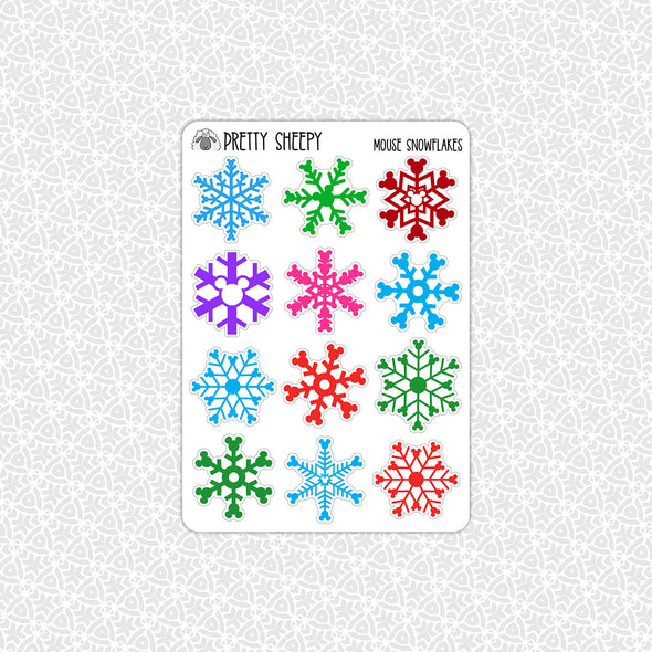 Mouse Snowflakes Stickers