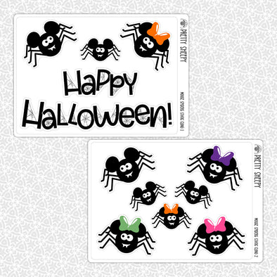 Mouse Spiders Halloween Static Cling Set