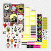 Neon Nightmare Printable Planner Stickers PNG Digital Download Weekly Vertical Kit