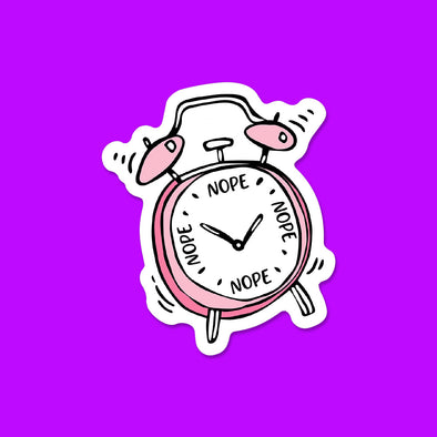 Nope Clock Vinyl Die Cut Sticker
