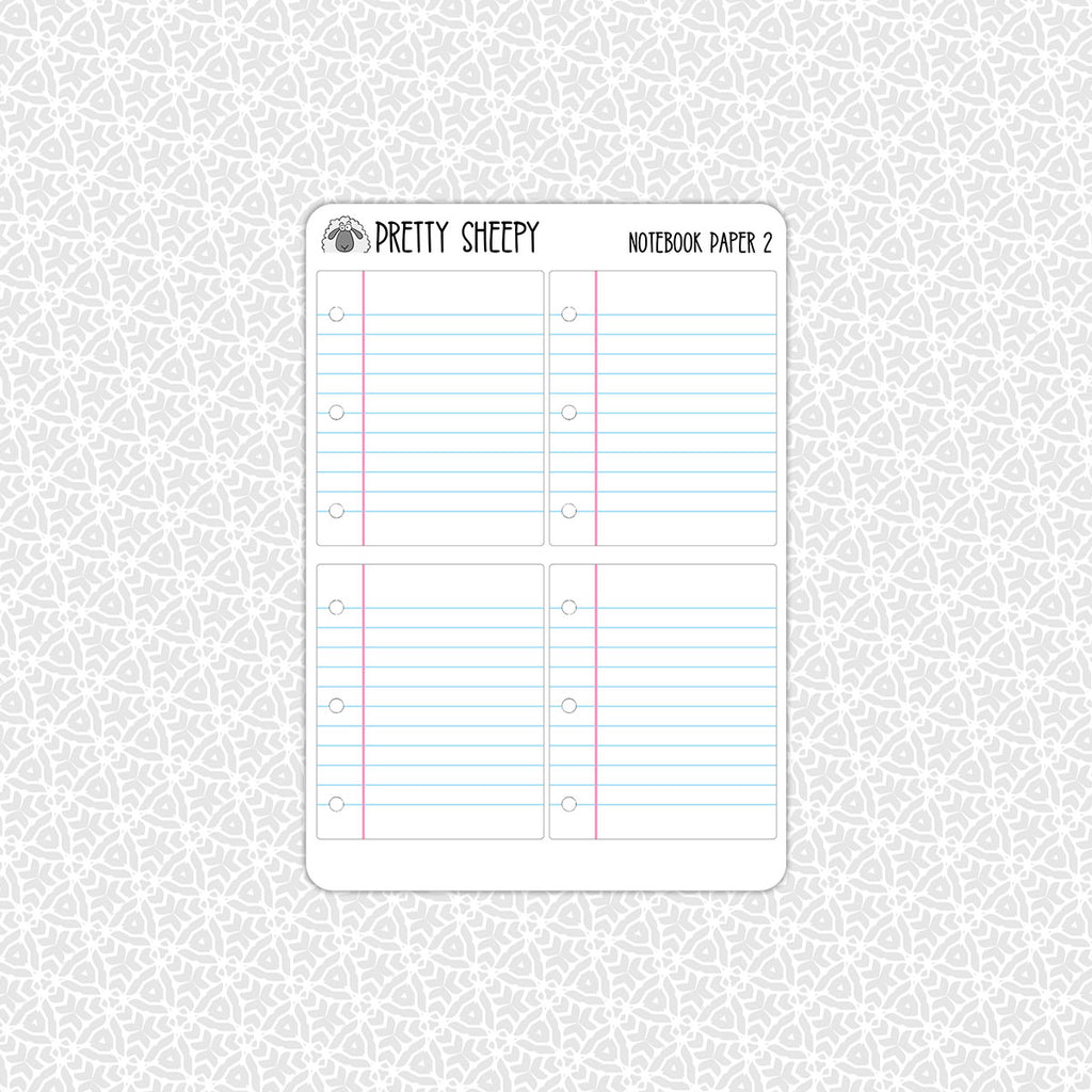 Notebook Paper Rings Sticker Notebook Paper Stickers 2 – Pretty Sheepy