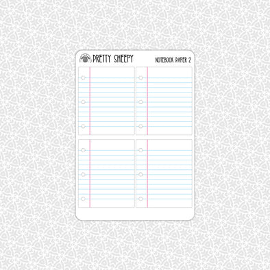 Notebook Paper Stickers 2