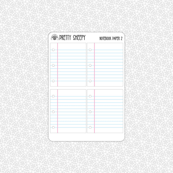 Notebook Paper Stickers 2