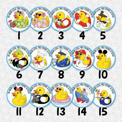 Oh What Luck, You Found A Duck Cruise Ducks Stickers - Set of 15