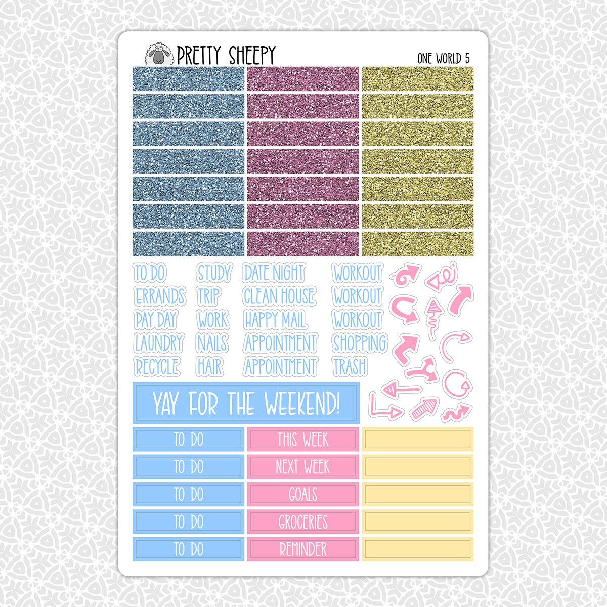 One World Weekly Planner Stickers Collection – Pretty Sheepy