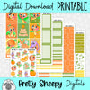 Orange Thoughts Printable Planner Stickers PNG Digital Download Weekly Vertical Kit