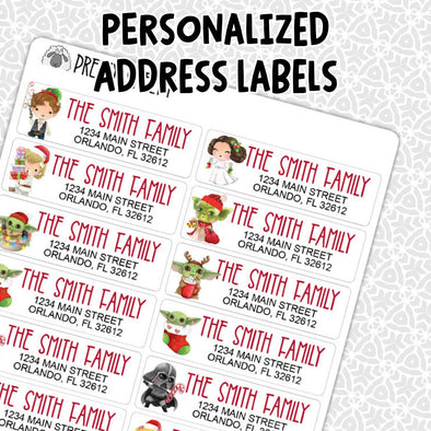 CUSTOM Christmas Address Labels | Galactic Christmas