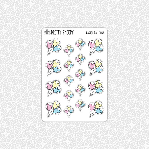 Pastel Balloons Stickers