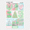 Pastel Christmas Printable Planner Stickers PNG Digital Download Weekly Vertical Kit