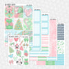 Pastel Christmas Printable Planner Stickers PNG Digital Download Weekly Vertical Kit