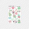 Pastel Christmas Printable Planner Stickers PNG Digital Download Weekly Vertical Kit