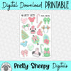 Pastel Christmas Printable Stickers PNG Digital Download