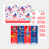 Patriotic Clubhouse Printable Planner Stickers PNG Digital Download Monthly Kit
