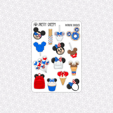 Patriotic Doodles Stickers