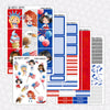 Patriotic Princesses Printable Planner Stickers PNG Digital Download Weekly Vertical Kit