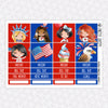 Patriotic Princesses Monthly Kit for EC Planner | Monthly Planner Stickers