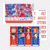 Patriotic Princesses Printable Planner Stickers PNG Digital Download Monthly Kit