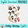 Peeking Princesses Printable Stickers PNG Digital Download