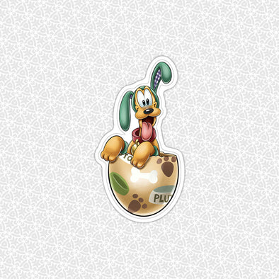 Easter Bunny Dog Easy Peel Premium Vinyl Die Cut Sticker