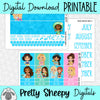 Poolside Princesses Printable Planner Stickers PNG Digital Download Monthly Kit
