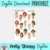 Poolside Princesses Printable Stickers PNG Digital Download