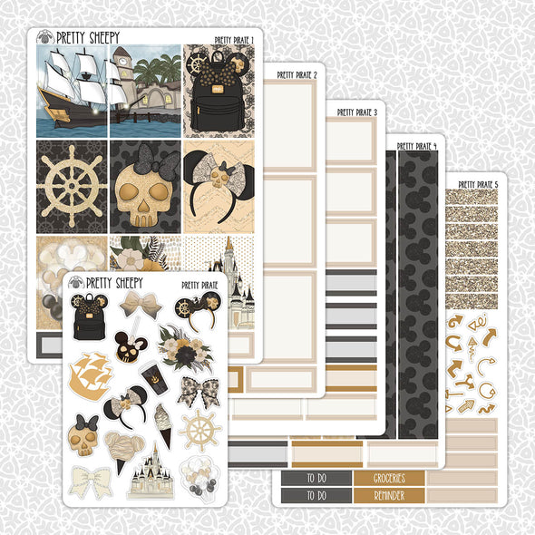 Pretty Pirate Weekly Planner Stickers Collection