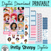 Princess Sidekicks Printable Planner Stickers PNG Digital Download Weekly Vertical Kit