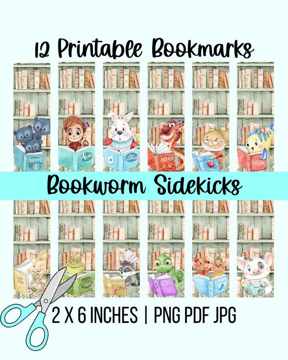 Bookworm Sidekicks Printable Bookmarks