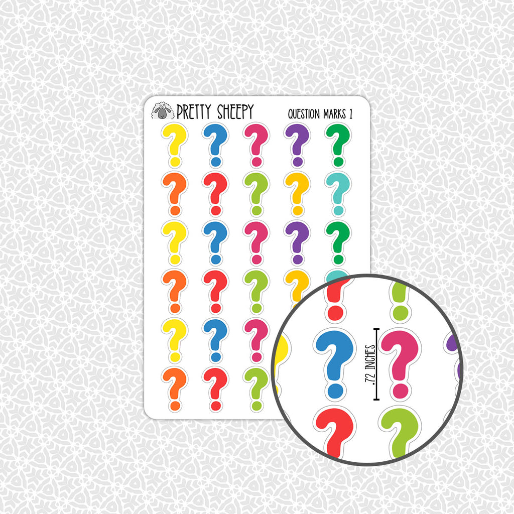 Question Mark Stickers – Pretty Sheepy