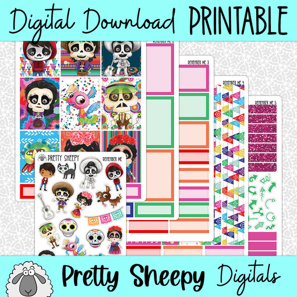 Remember Me Printable Planner Stickers PNG Digital Download Weekly Vertical Kit