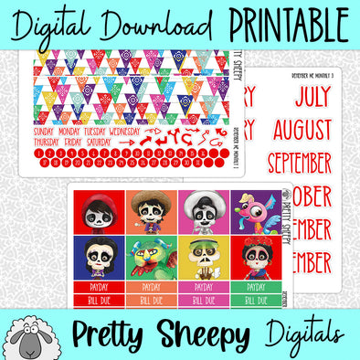 Remember Me Printable Planner Stickers PNG Digital Download Monthly Kit