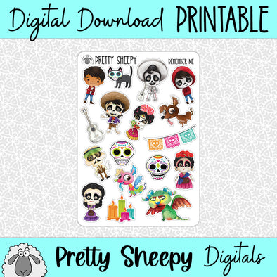Remember Me Printable Stickers PNG Digital Download