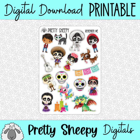 Remember Me Printable Stickers PNG Digital Download