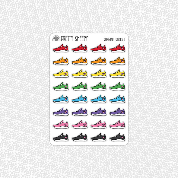 Running Shoes Rainbow Doodles Stickers