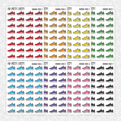 Running Shoes Rainbow Doodles Stickers