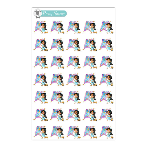 Spring Cleaning Princess Stickers - Clean Rugs