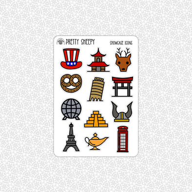 Epcot World Showcase Icons Stickers
