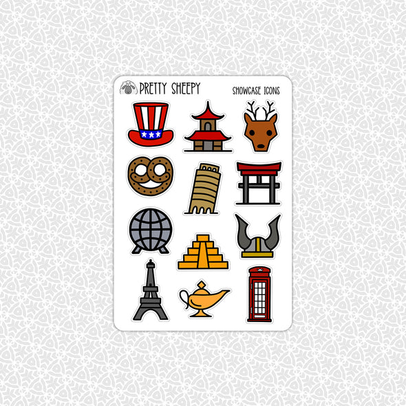 Epcot World Showcase Icons Stickers