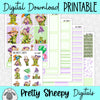 Silly Dwarf Printable Planner Stickers PNG Digital Download Weekly Vertical Kit