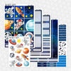 Space Journey Printable Planner Stickers PNG Digital Download Weekly Vertical Kit