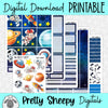 Space Journey Printable Planner Stickers PNG Digital Download Weekly Vertical Kit