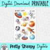 Space Journey Printable Stickers PNG Digital Download