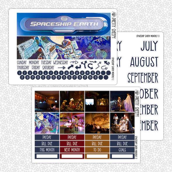 Spaceship Earth Monthly Kit for EC Planner | Monthly Planner Stickers