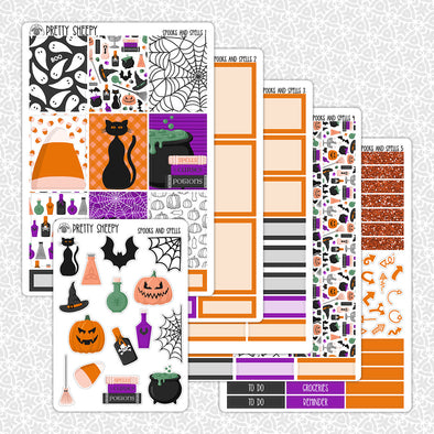 Spooks & Spells Halloween Weekly Planner Stickers Collection