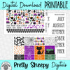 Spooks & Spells Halloween Printable Planner Stickers PNG Digital Download Monthly Kit