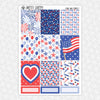 Stars and Stripes Weekly Planner Stickers Collection