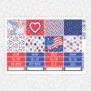 Stars and Stripes Monthly Kit for EC Planner | Monthly Planner Stickers