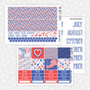 Stars & Stripes Printable Planner Stickers PNG Digital Download Monthly Kit