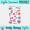 Stars & Stripes Printable Stickers PNG Digital Download