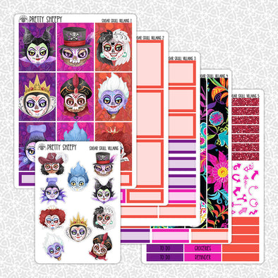 Sugar Skull Villains Weekly Planner Stickers Collection